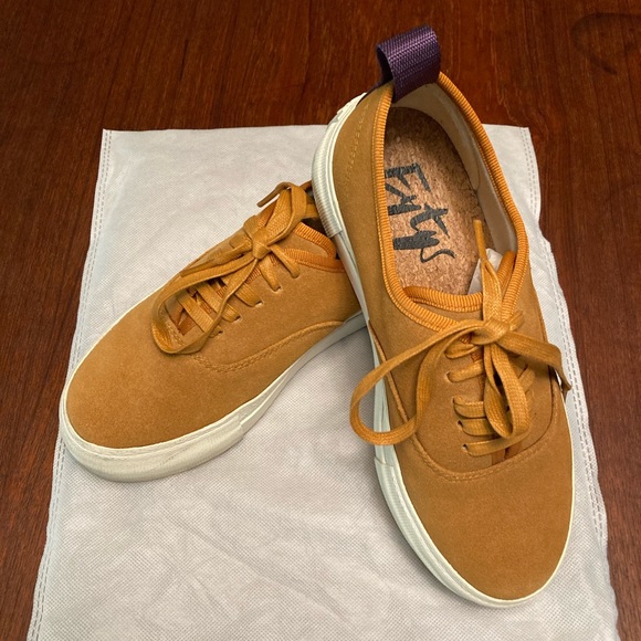 Eytys Mother Suede Sneakers fabulous Ocher color with purple accents!!!